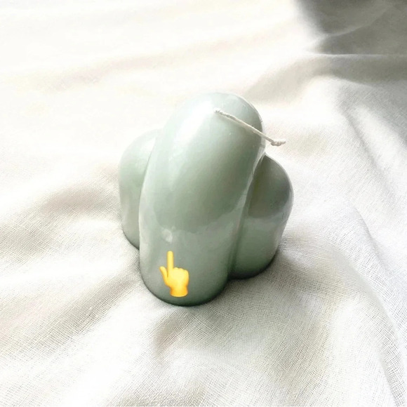 NEW FEM POLAND Pillar Candle Unique shape Sage green - Picture 9 of 11